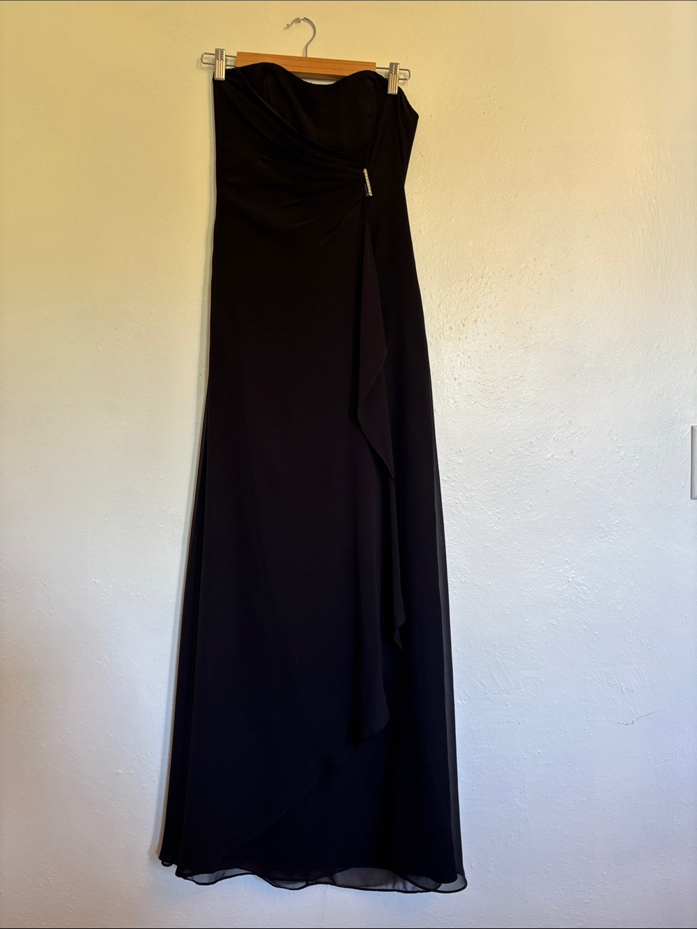 Strapless Black Evening Gown
